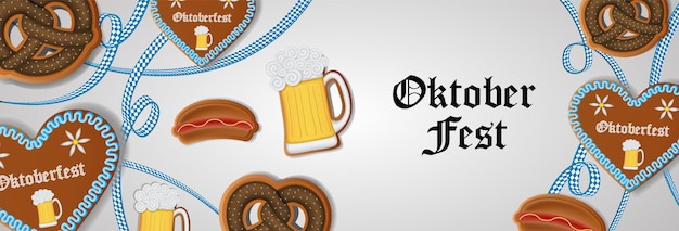 Oktoberfestbanner met peperkoekkoekjes