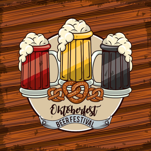 Vector oktoberfestviering, ontwerp van het bierfestival