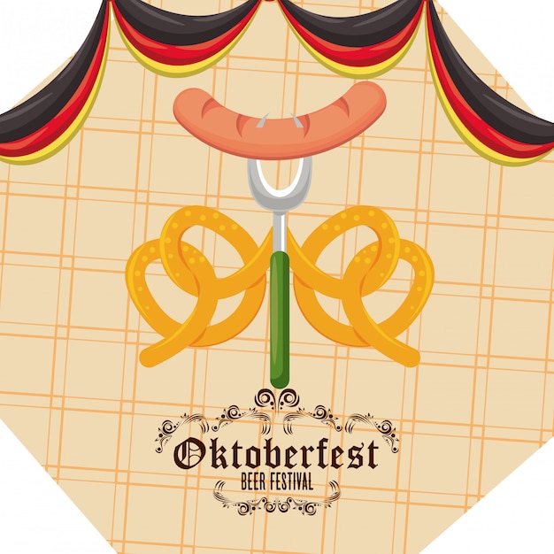 Vector oktoberfestviering, ontwerp van het bierfestival