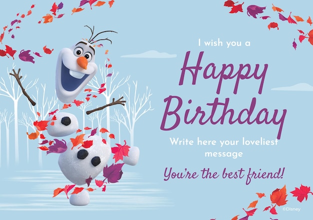 Olaf Frozen Happy Birthday Card