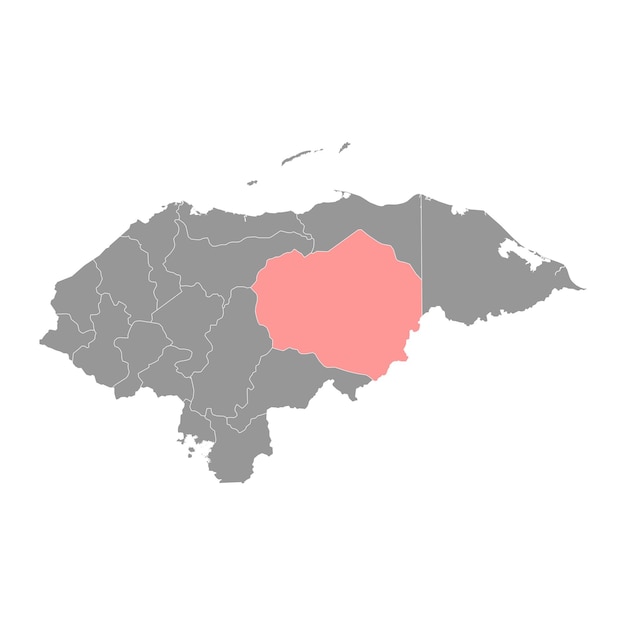 Карта департамента Оланчо Административное подразделение Гондураса Векторная иллюстрация
