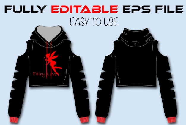 old 80s style cropped hoodie mockup