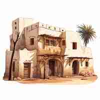 Vector old_arab_house_vector_illustrated