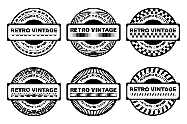 Old badges Vintage sign retro premium badge and logo emblem frame vector set