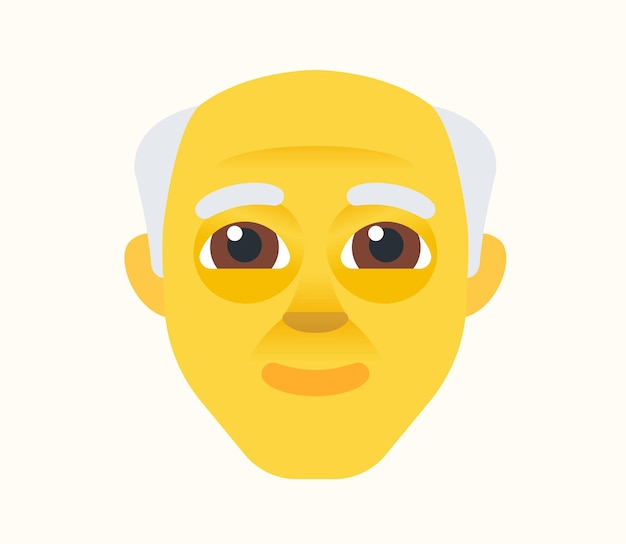 Old Bald Man Vector Isolated Character. Old Man Icon