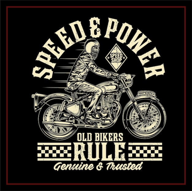 Old Bikers Rule Illustration
