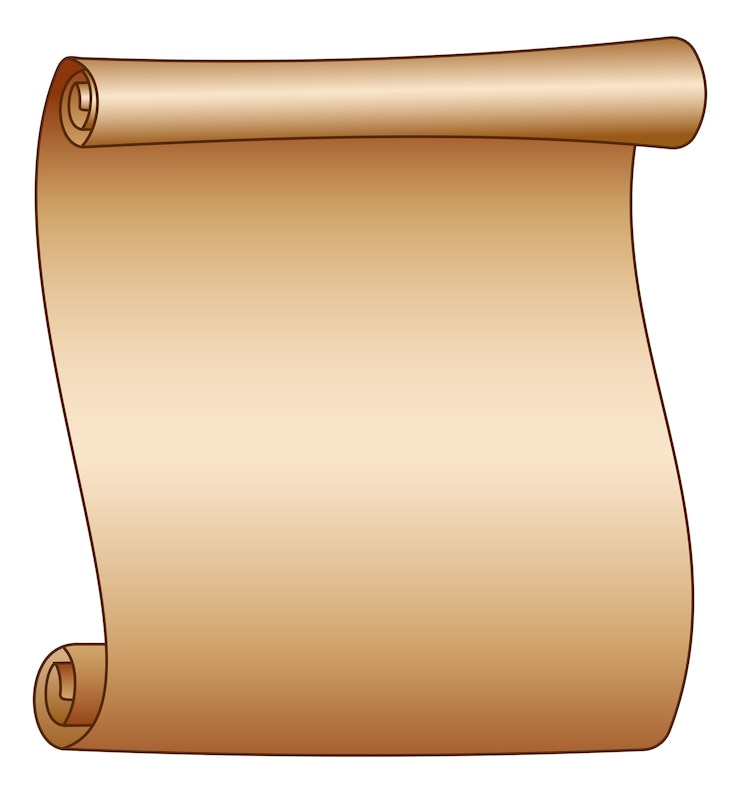 Vector old blank scroll paper on white background