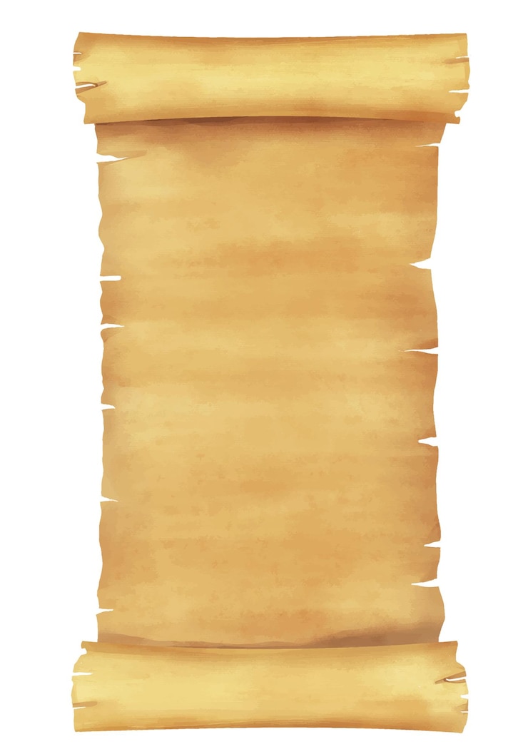 Vector old brown paper scroll vertical
