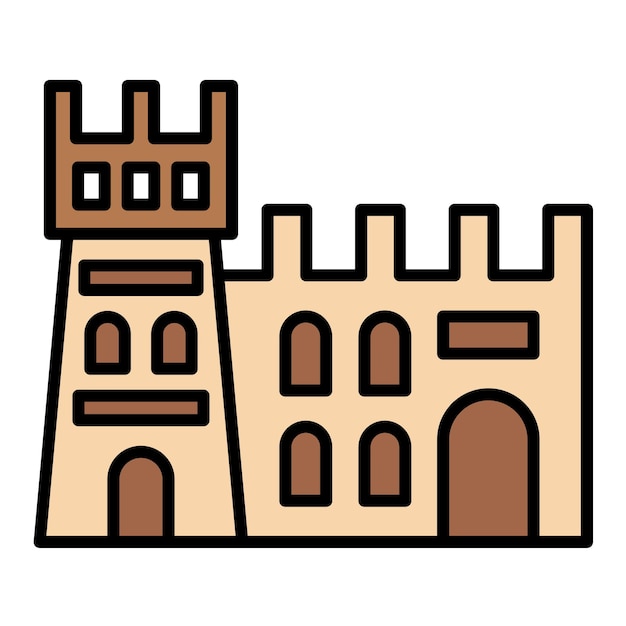 Old Building Vector Illustration Style