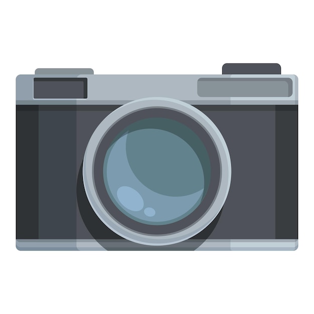 Old camera icon cartoon vector retro analogue device equipment