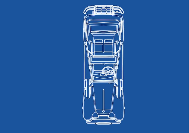 Old car drawing vectorx9