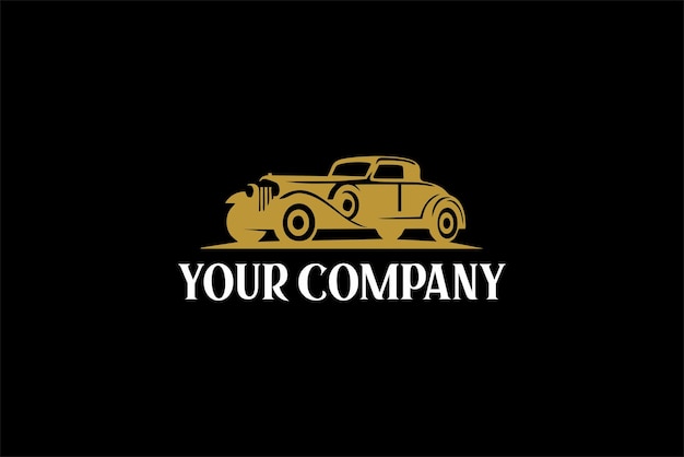 Vector old car logo vintage style