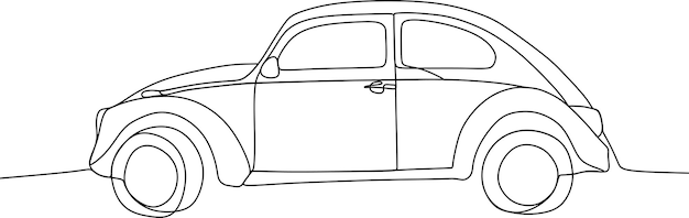 벡터 강하고 미니멀하게 보이는 오래된 자동차
