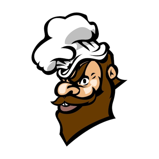 Vector old chef with beard