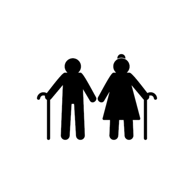 old couple flat style icon