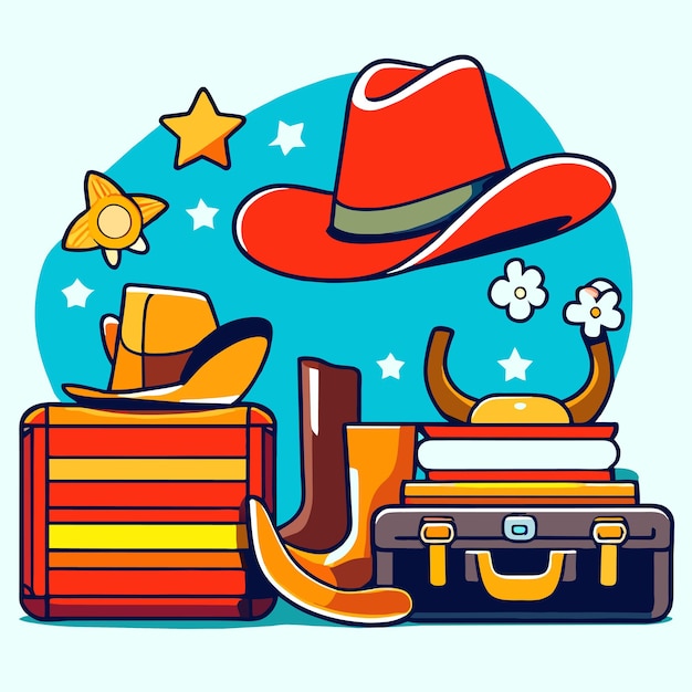 Vector old cowboy items