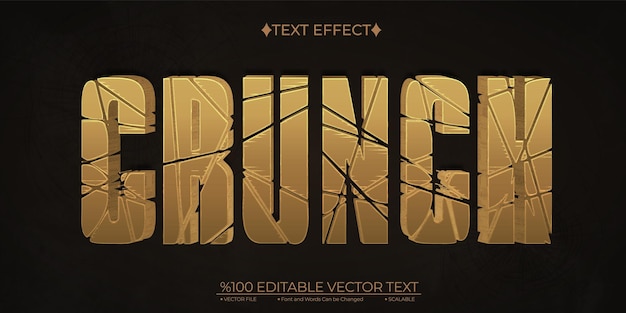 Эффект редактируемого векторного 3D-текста Old Crunch