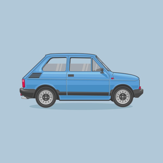 old cute car flat illustration