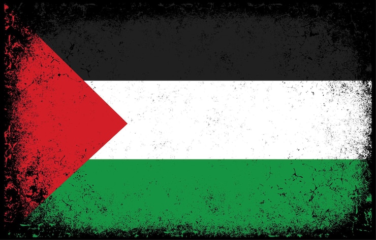 Old dirty grunge vintage palestine national flag illustration