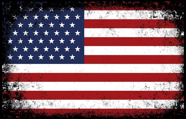 Old dirty grunge vintage united state of america national flag illustration