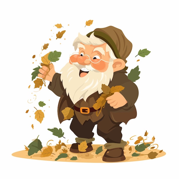 Vector old dwarf grandfather