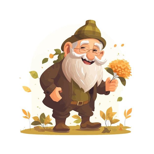 Vector old dwarf grandfather