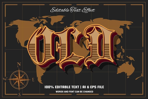 Old editable text effect vintage style