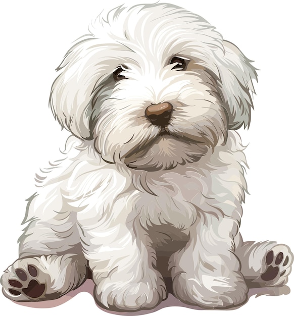 old english sheep dog adorable art vector illustration