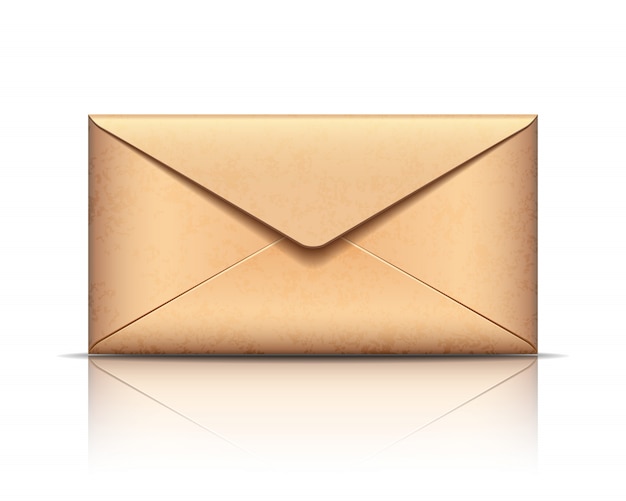 Old envelope, isolated on white.