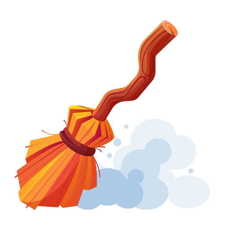 वेक्टर old fashion broomstick broom sweeping dust