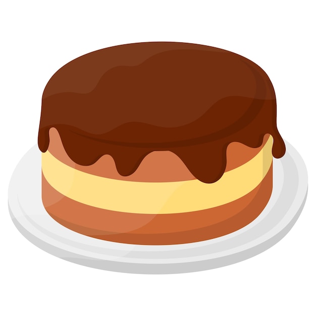 старомодный солодовый шоколадный торт концепция ореховая помадка брауни вектор символ быстрого питания нездоровая пища