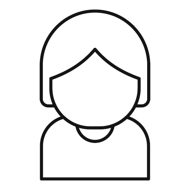 Vector old female patient icon outline vector grandma healthcare