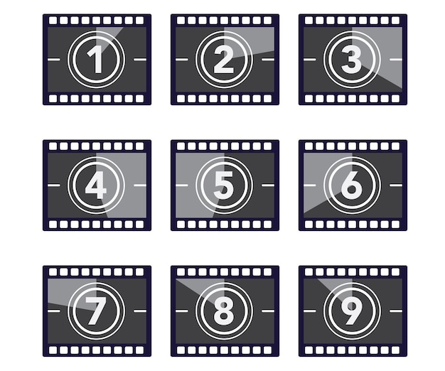 古い映画のカウントダウンストックイラスト
