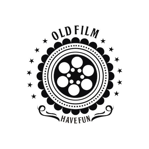 old film vintage logo template