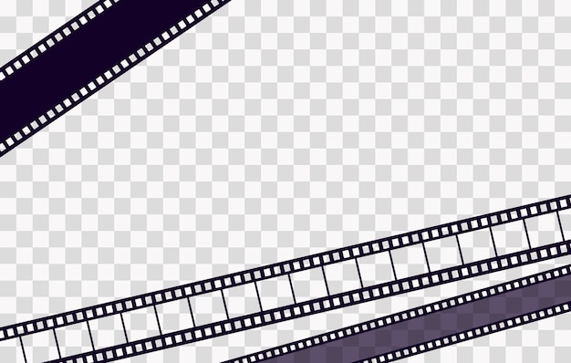ベクトル 透明な背景にレトロなスタイルの古いフレームシネマティックヴィンテージシネマ映画ストリップベクトルイラストフィルムボーダーシネマデザイン要素