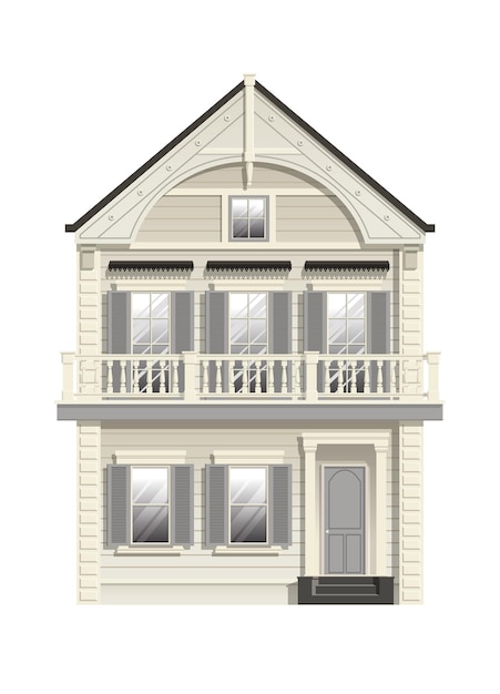 Vector old french style small house