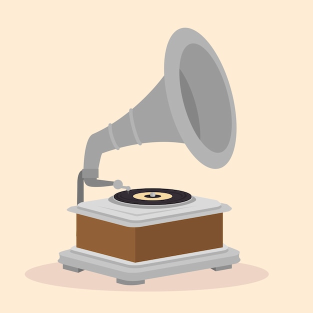 Old gramophone  isolated icon design