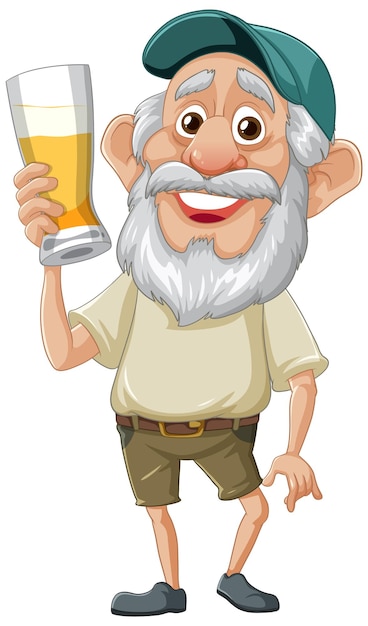 Old Grandfather Enjoying a Pint of Beer