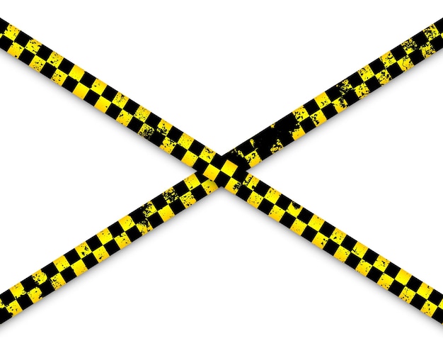 Old grunge barricade construction tape yellow police warning line brightly colored danger or hazard