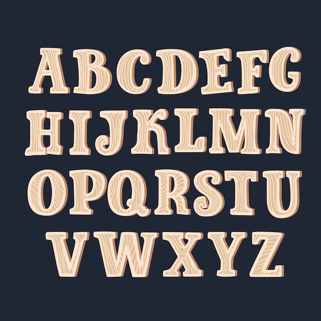 Old grunge wooden alphabet,  set with all letters, ready for your text message, title or logos