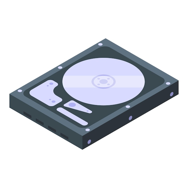 오래 된 hdd 아이콘 아이소메트릭 벡터 디지털 컴퓨터 드라이브 디스크