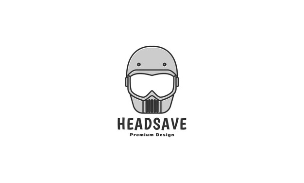 Old helmet line hipster logo symbol icon vector graphic design illustration