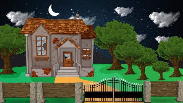 Old house in the forest Illustration