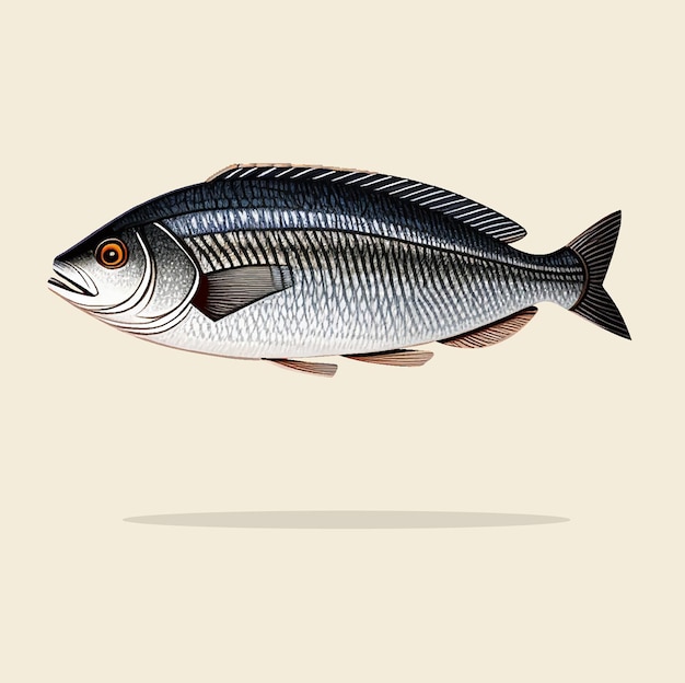 Старая иллюстрация рыбы-сардины