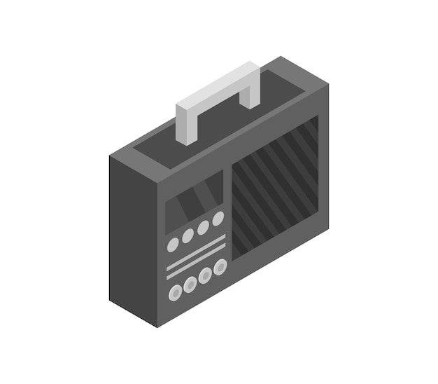 Vector old isometric radio