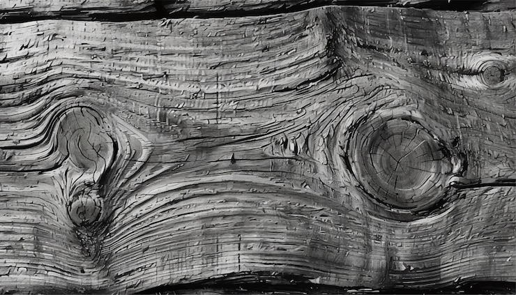 Vector old knotted weathered rotten cracked wooden texture cracks and knots in an old wooden trunk