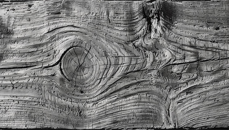 Vector old knotted weathered rotten cracked wooden texture cracks and knots in an old wooden trunk
