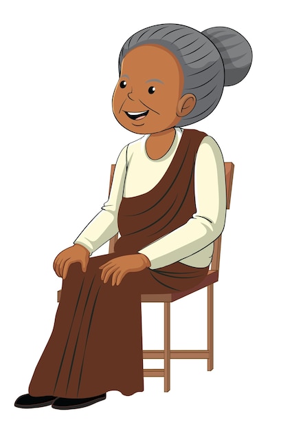 Old lady india vector