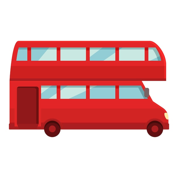 Vettore vecchio autobus di londra icona vettore cartoon double decker viaggio su strada