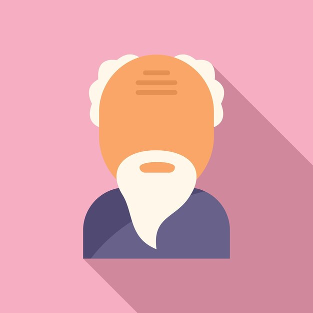 Vector old man beard icon flat vector fashion portrait